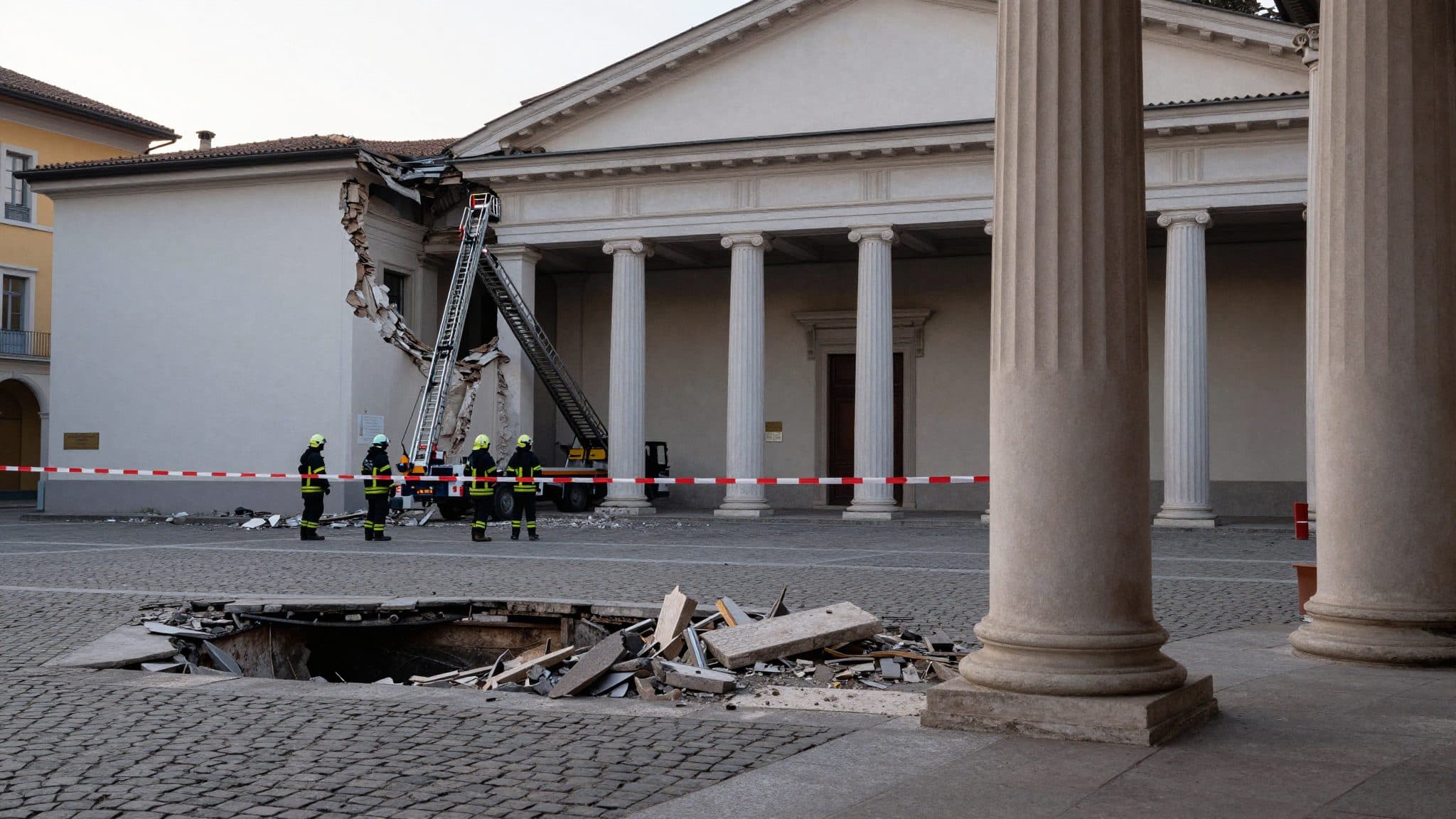 Crolla parte del tribunale di Bolzano – un ferito