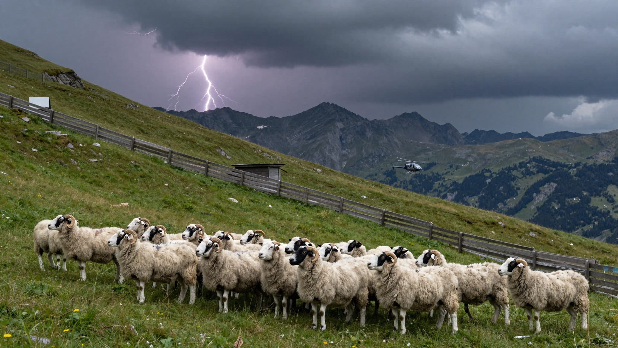 Fulmine nelle Alpi svizzere uccide 97 pecore nel Canton Vallese