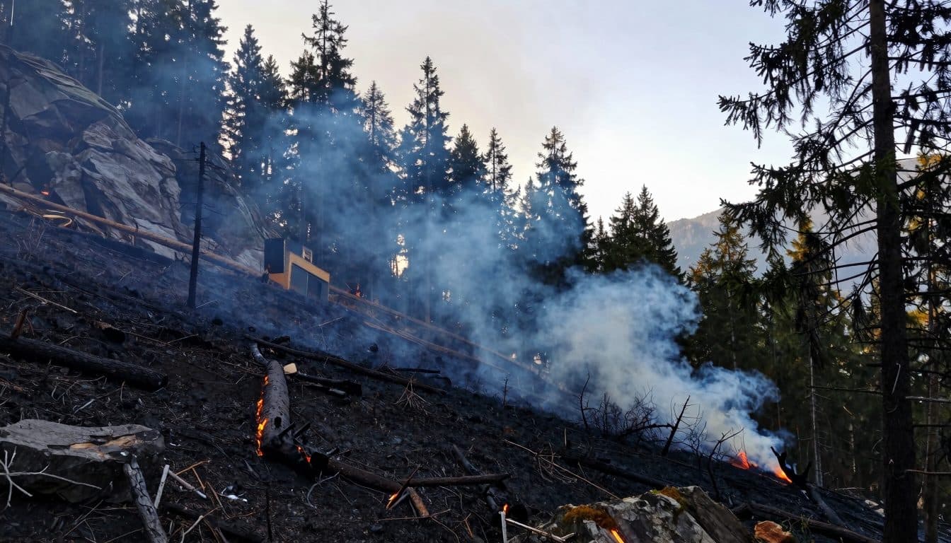 Incendio boschivo presso Thomatal nel Lungau causato da un fulmine