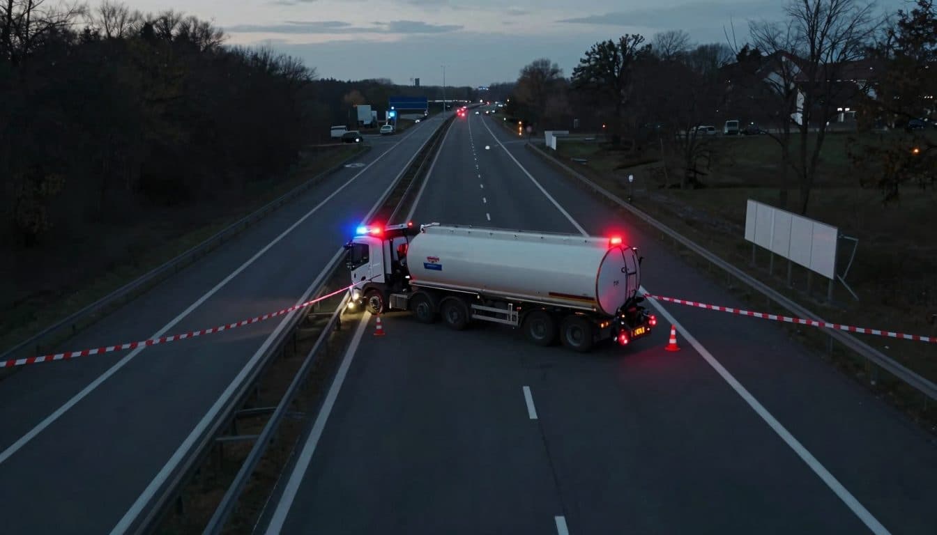 Camion cisterna per il latte si ribalta sulla A215 – autostrada vicino a Kiel chiusa per ore