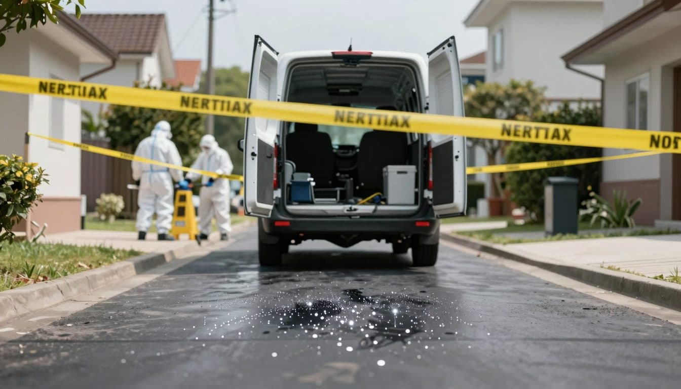 Famiglia scopre liquido sospetto nel furgone a noleggio durante un trasloco – Vigili del fuoco intervengono in tute protettive