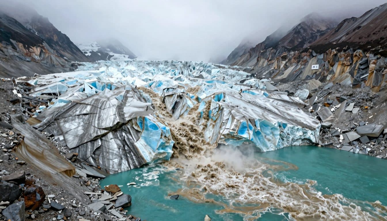 Ghiacciaio in fusione collegato alle alluvioni mortali in Nepal mentre crescono i rischi climatici
