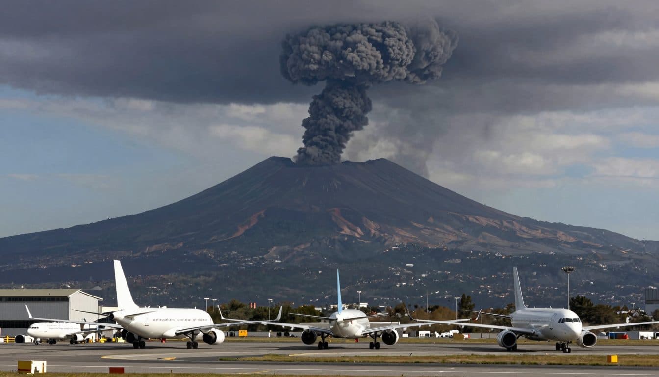 Vulcano Etna intensifica l'emissione di cenere – chiuso temporaneamente l'aeroporto di Catania