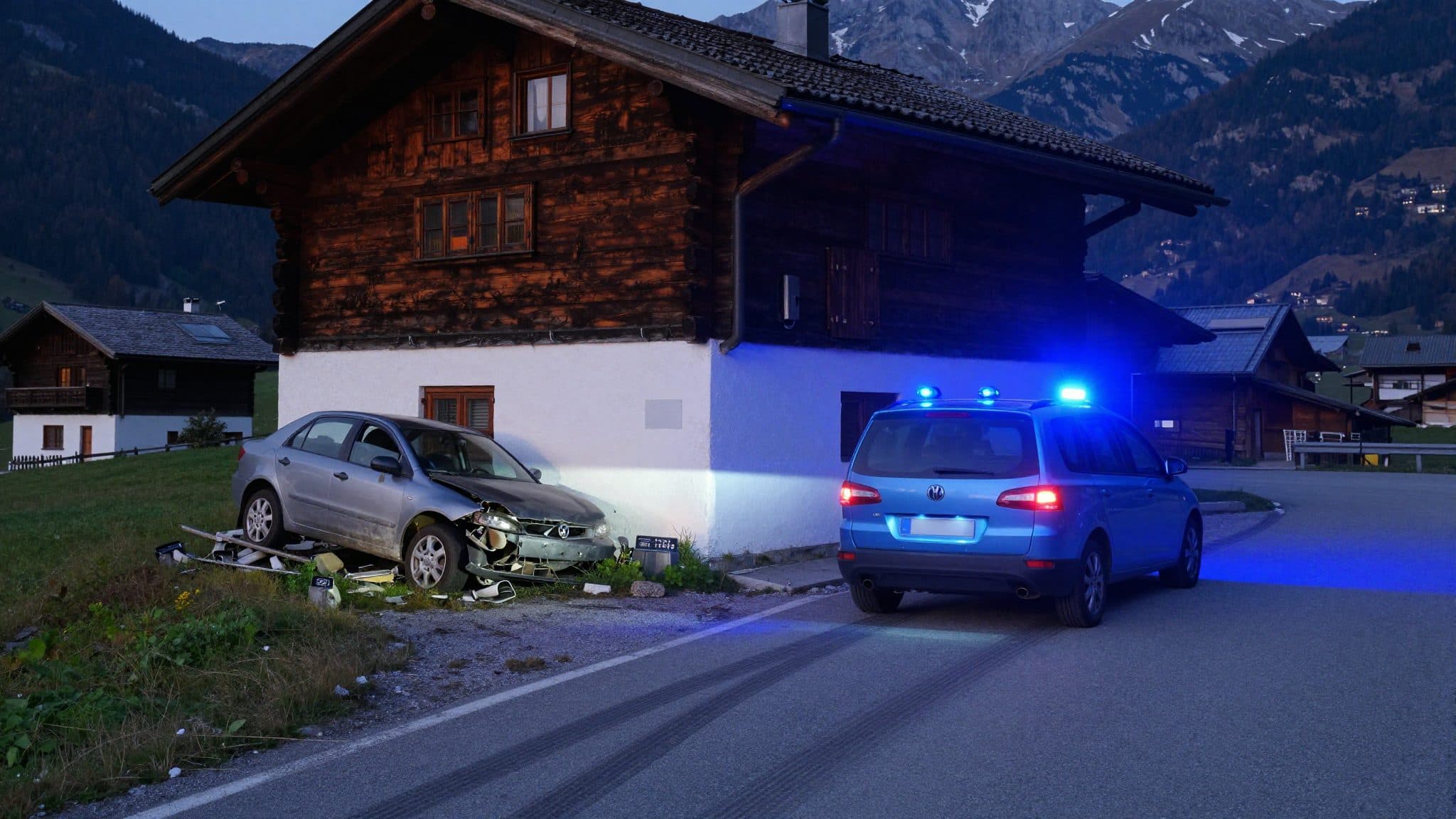 Ubriaco di 20 anni perde il controllo dell'auto e si schianta contro una malga in Osttirol
